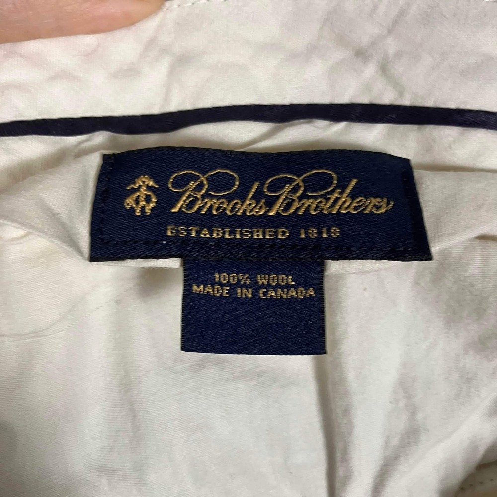 Brooks Brothers Dress Pants Mens 38 Brown Olive Pleated Cuffed 100% Wool Canada - Picture 8 of 10